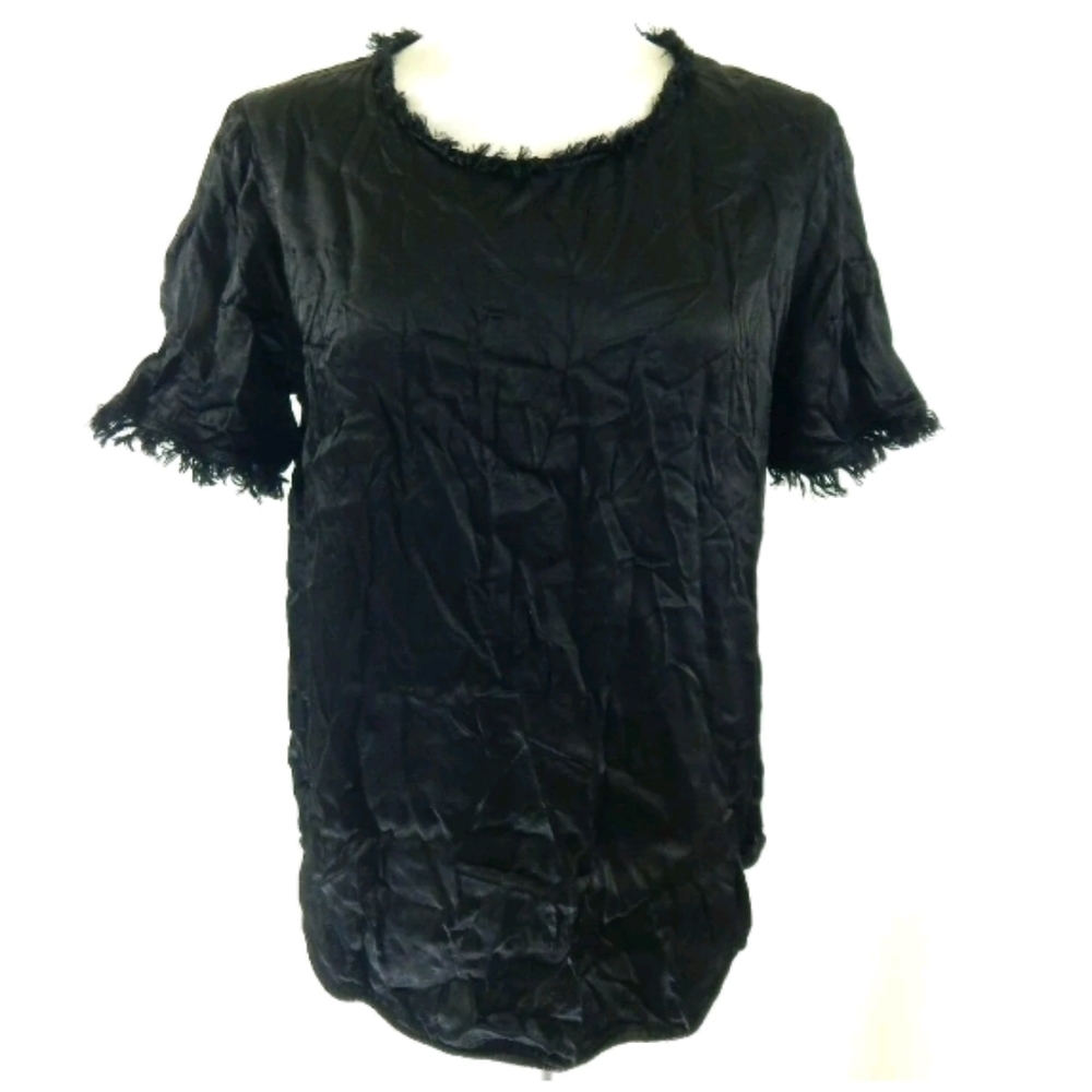 Raquel Allegra Raw Edge Satin Top Small